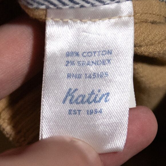 Katin Corduroy Brown Stretch Elastic Drawstring Slim Men's Pants Size Small - Picture 5 of 7